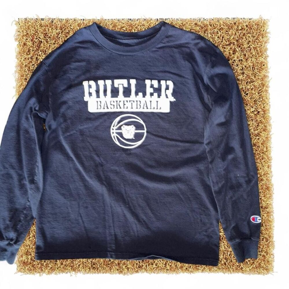 Youth Butler Bulldogs basketball Champion black long sleeve shirt Size L - Picture 1 of 3